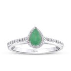 0.59 Karat Diamant Tropfen Smaragd Ring