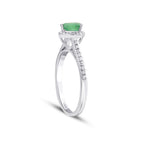 0.59 Karat Diamant Tropfen Smaragd Ring