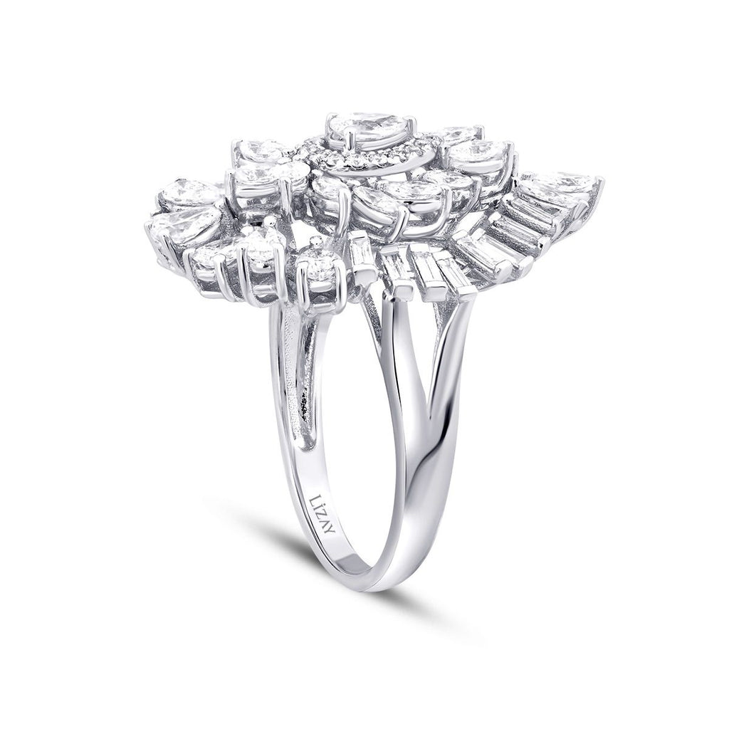 1.91 Karat Diamant Baguette Stein Tropfen Ring