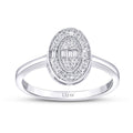 0.19 Karat Diamant Oval Baguette Trend Ring