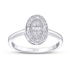 0.19 Karat Diamant Oval Baguette Trend Ring