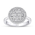 0.50 Karat Diamant Baguette Stein Rund Ring