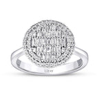 0.50 Karat Diamant Baguette Stein Rund Ring