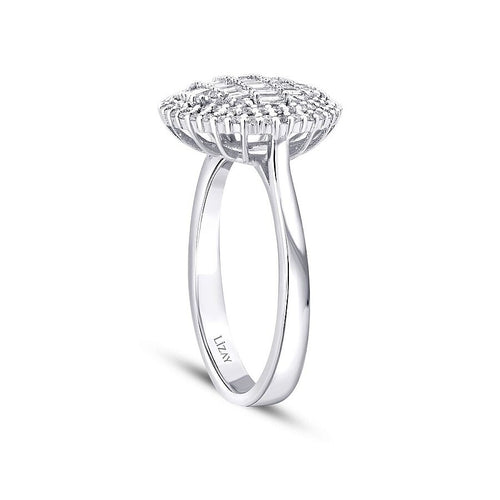 0.50 Karat Diamant Baguette Stein Rund Ring