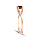 0.29 Karat Schwarz Stein Solitär Ring