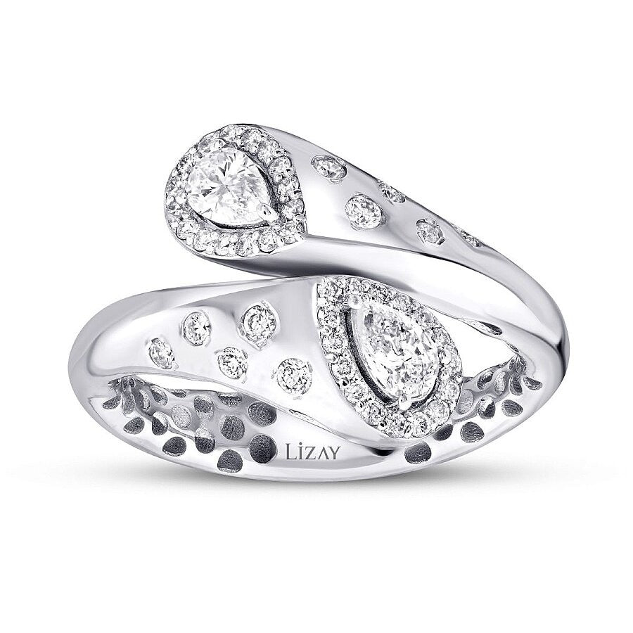 0.64 Karat Diamant Spiral Grobe Ring