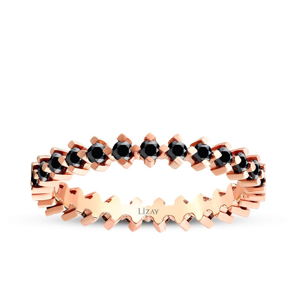0.78 Karat Schwarz Stein Eternity Ring