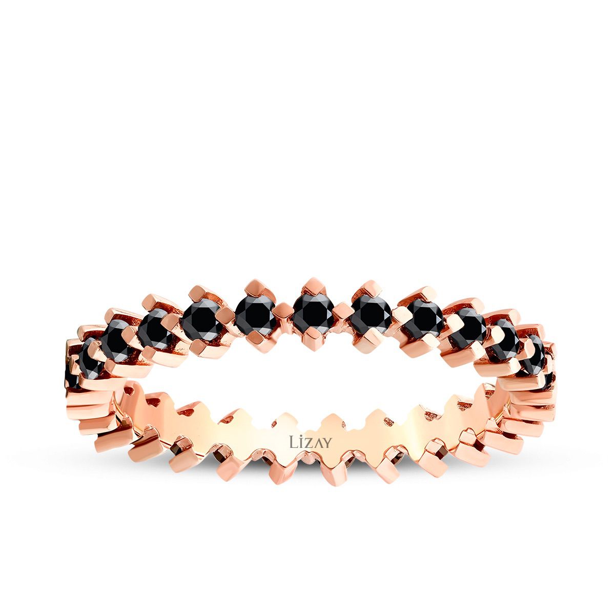 0.78 Karat Schwarz Stein Eternity Ring