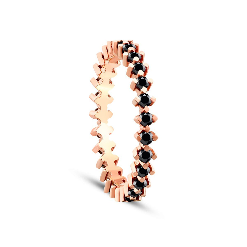 0.78 Karat Schwarz Stein Eternity Ring