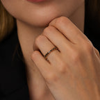0.78 Karat Schwarz Stein Eternity Ring