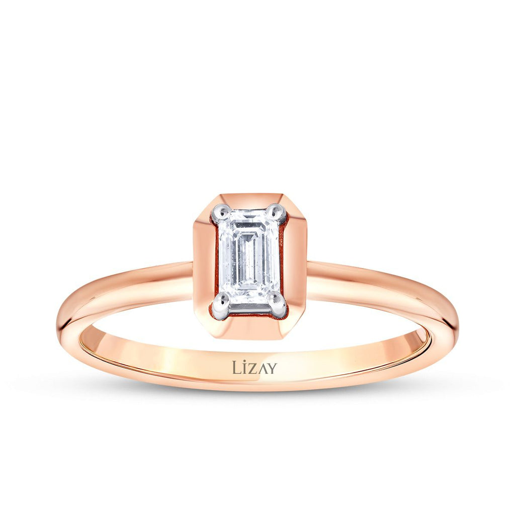 0.30 Karat Diamant Smaragd Solitär Ring