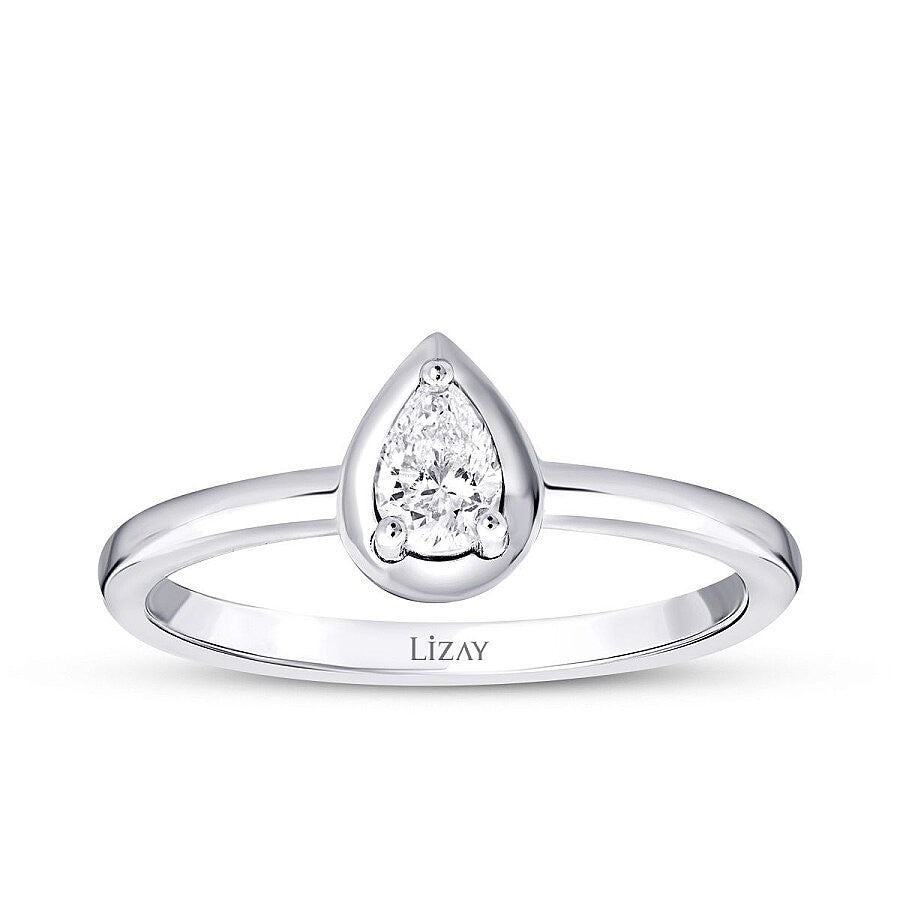 0.29 Karat Diamant Tropfen Solitär Ring