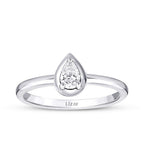 0.29 Karat Diamant Tropfen Solitär Ring