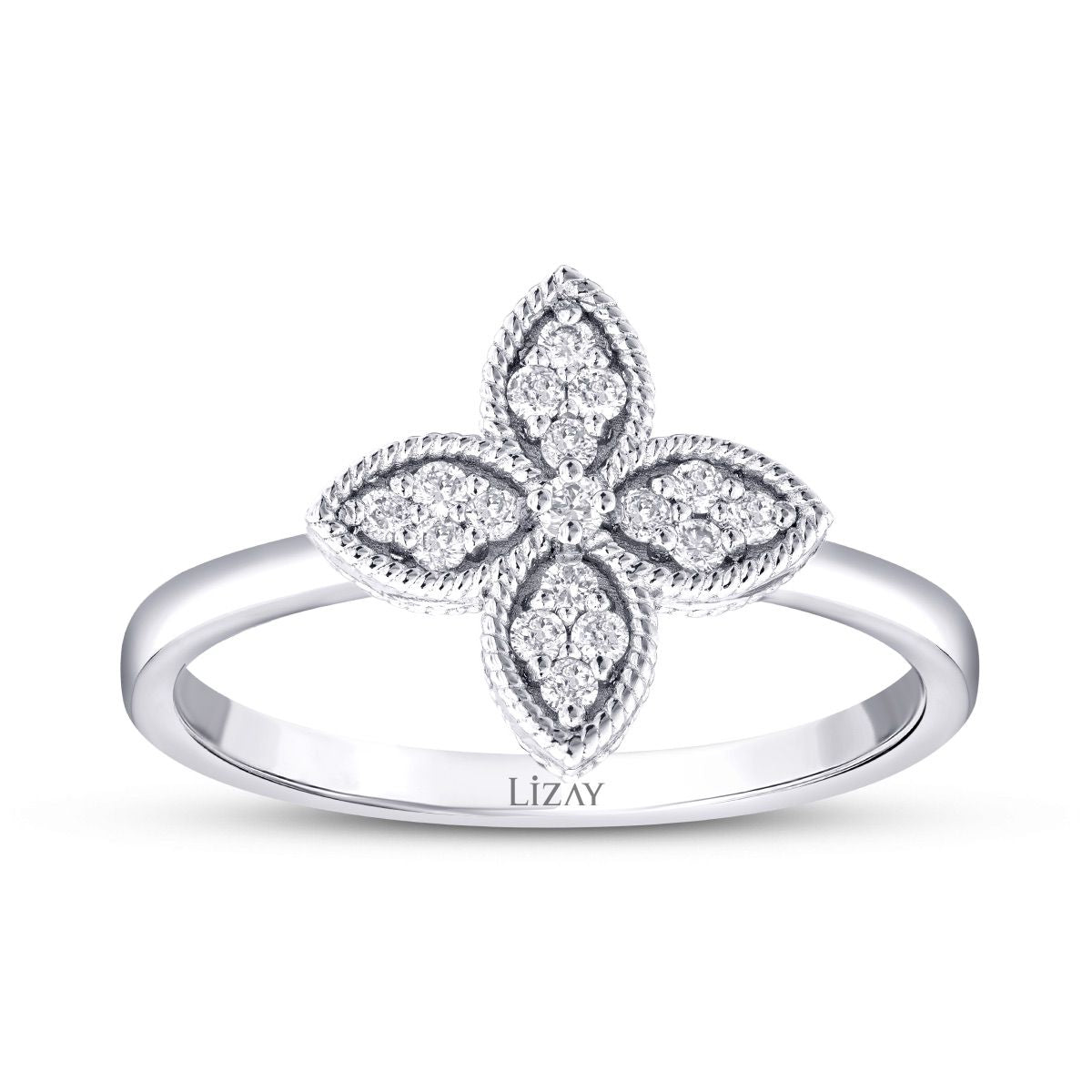 0.15 Karat Diamant Clover Ring