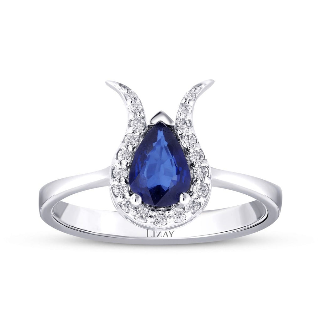 0.72 Karat Diamant Saphir Ring