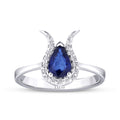 0.72 Karat Diamant Saphir Ring
