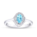 0.67 Karat Diamant Blue Topaz Baguette Ring