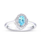 0.67 Karat Diamant Blue Topaz Baguette Ring