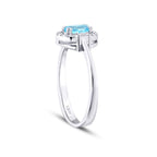 0.67 Karat Diamant Blue Topaz Baguette Ring