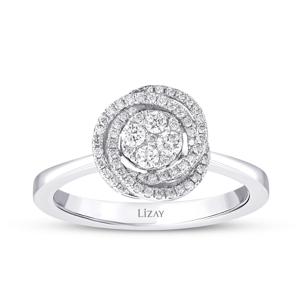0.28 Karat Diamant Rund Detailreiches Ring