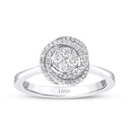 0.28 Karat Diamant Rund Detailreiches Ring