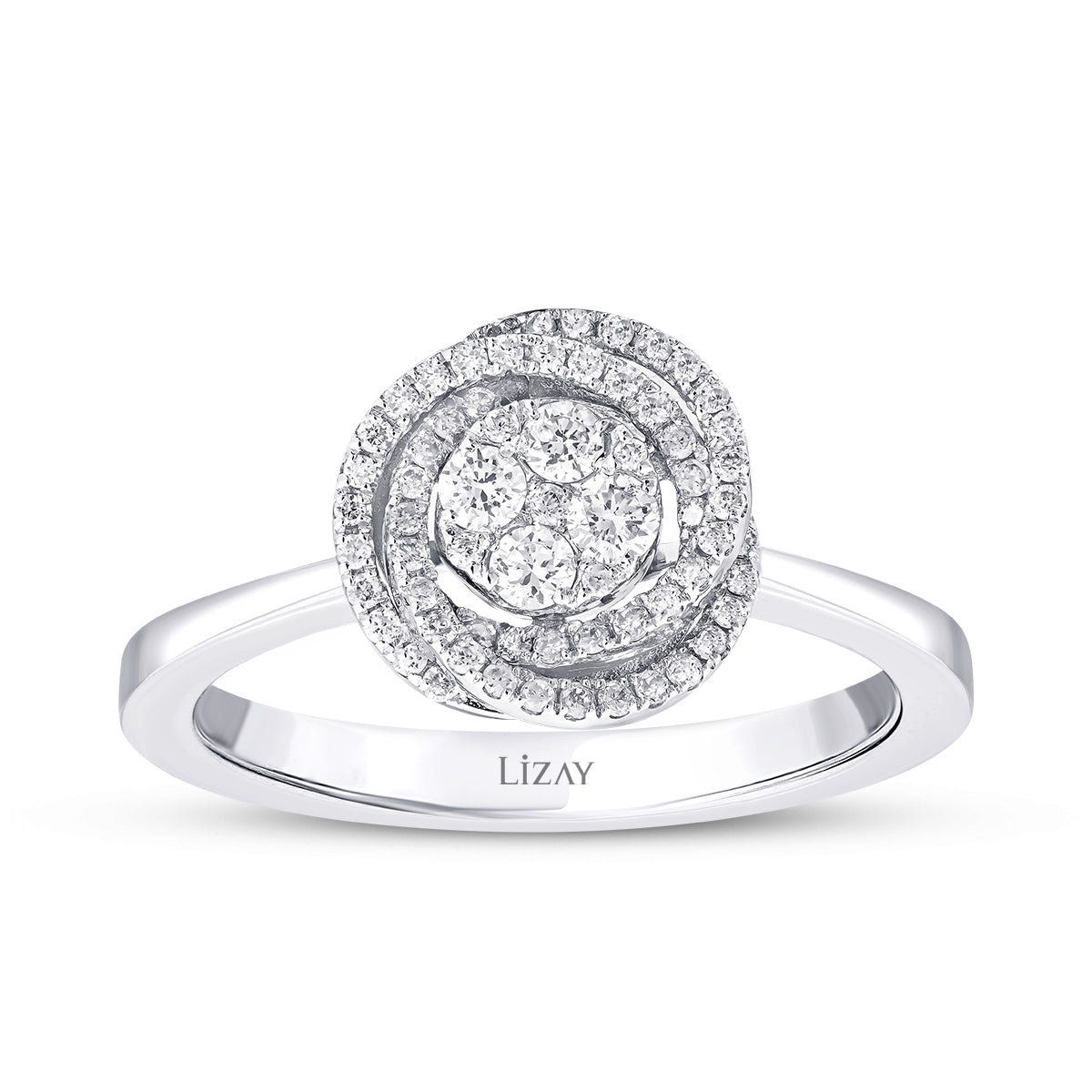0.28 Karat Diamant Rund Detailreiches Ring