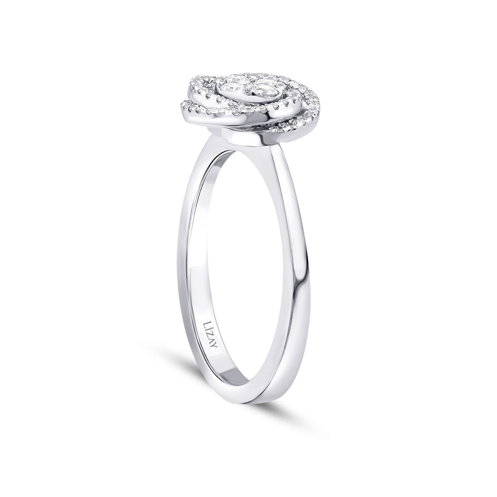 0.28 Karat Diamant Rund Detailreiches Ring