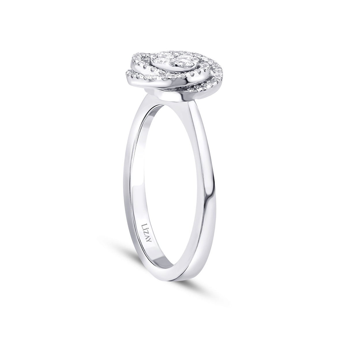 0.28 Karat Diamant Rund Detailreiches Ring