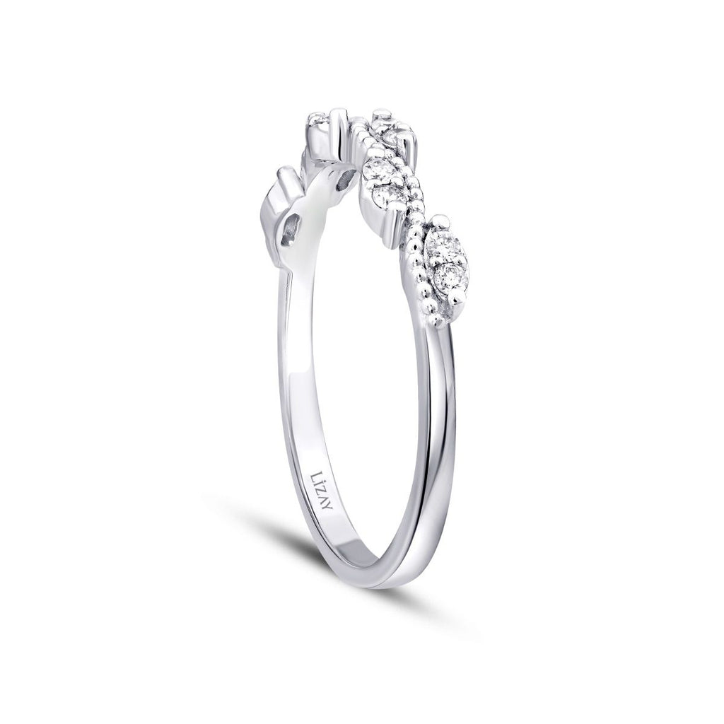 0.14 Karat Diamant Welle Detailreiches Trend Ring