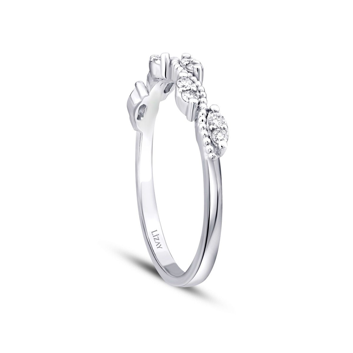 0.14 Karat Diamant Welle Detailreiches Trend Ring