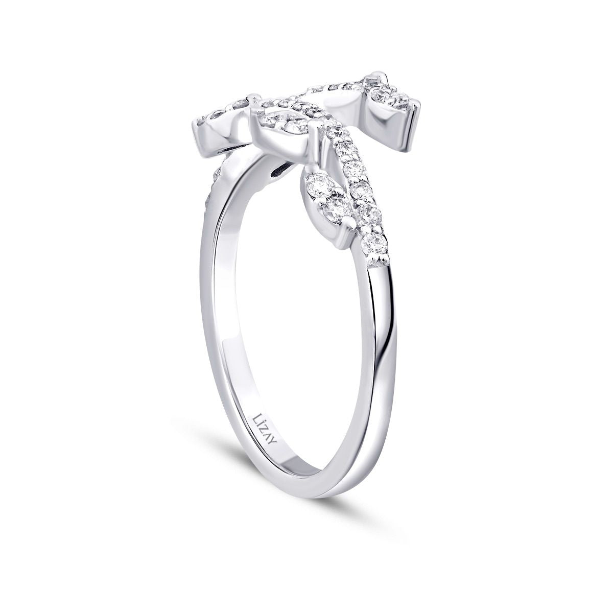 0.26 Karat Diamant Tropfen Gemustert Ring