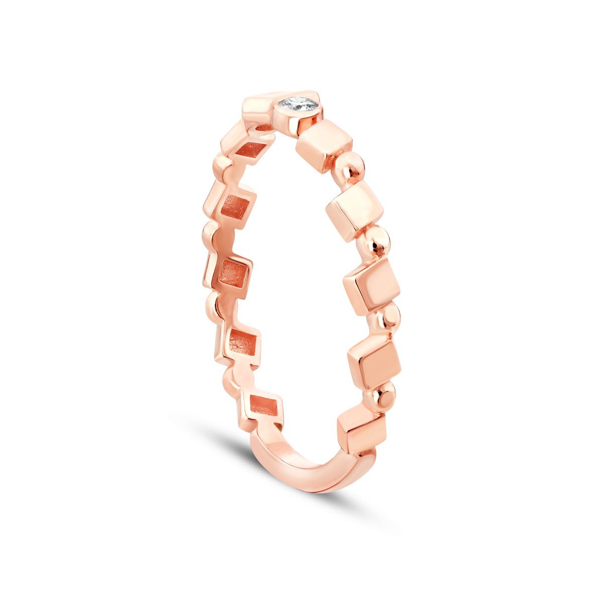 0.11 Karat Diamant Baguette Stein Asymmetrisch Ring
