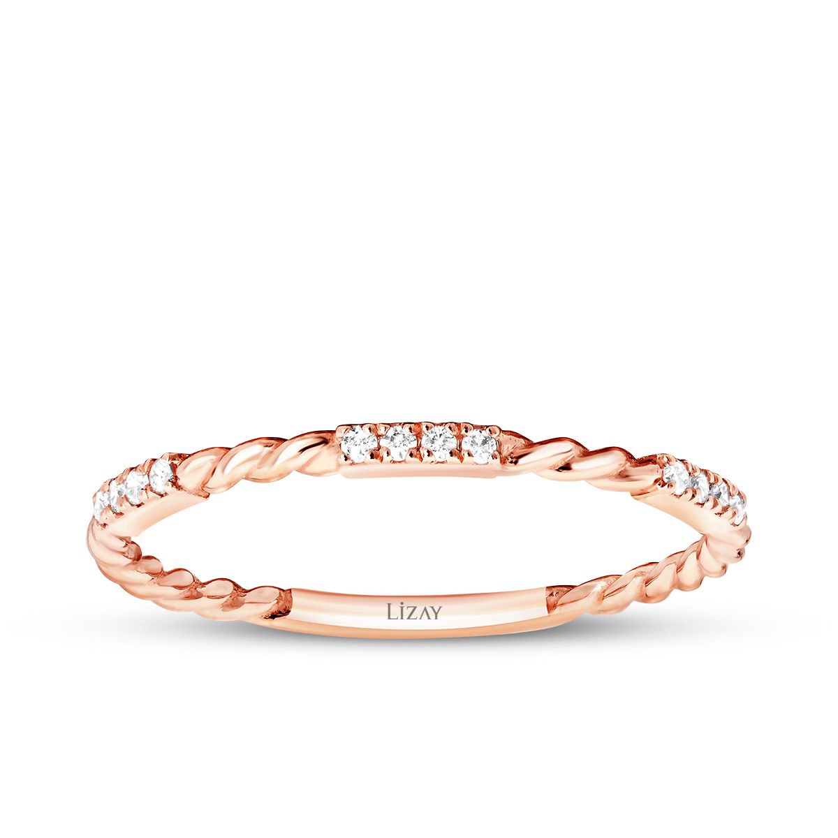 0.07 Karat Diamant Twist Detailreiches Ring