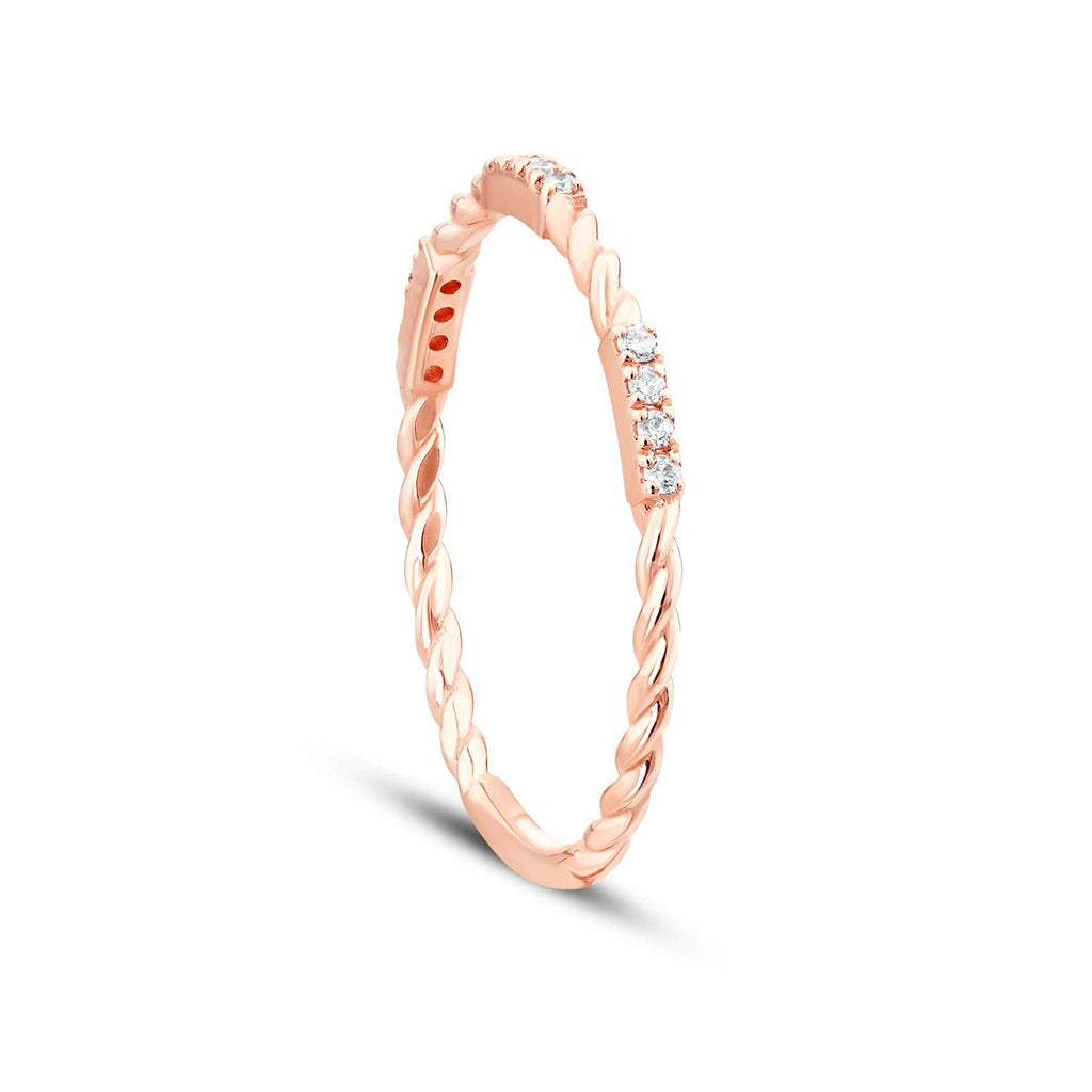 0.07 Karat Diamant Twist Detailreiches Ring
