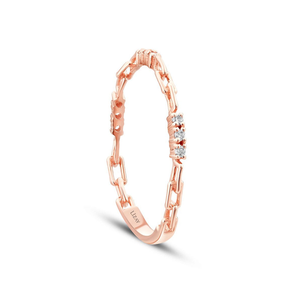 0.07 Karat Diamant Chain Detailreiches Ring