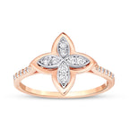 0.22 Karat Diamant Blume Ring