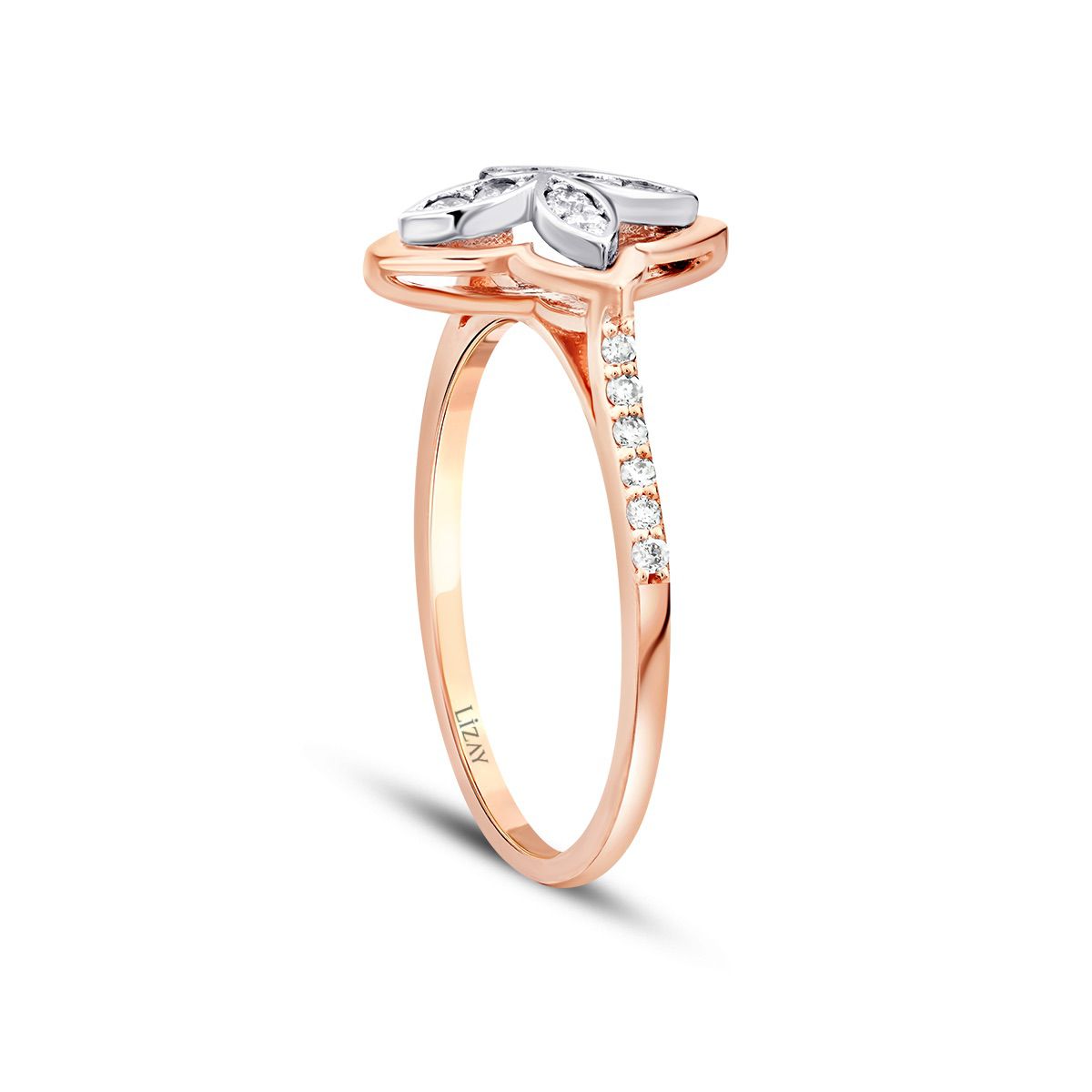 0.22 Karat Diamant Blume Ring
