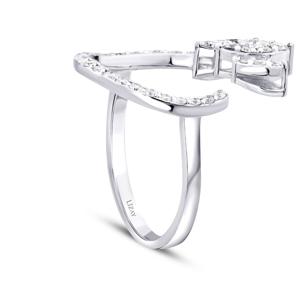 0.52 Karat Diamant Rund Detailreiches Ring