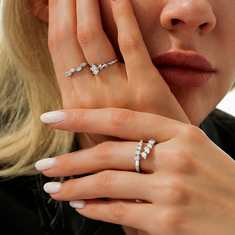 0.54 Karat Diamant Tropfen Solitär Ring