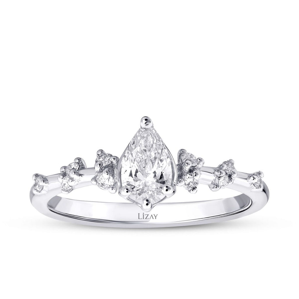 0.54 Karat Diamant Tropfen Solitär Ring