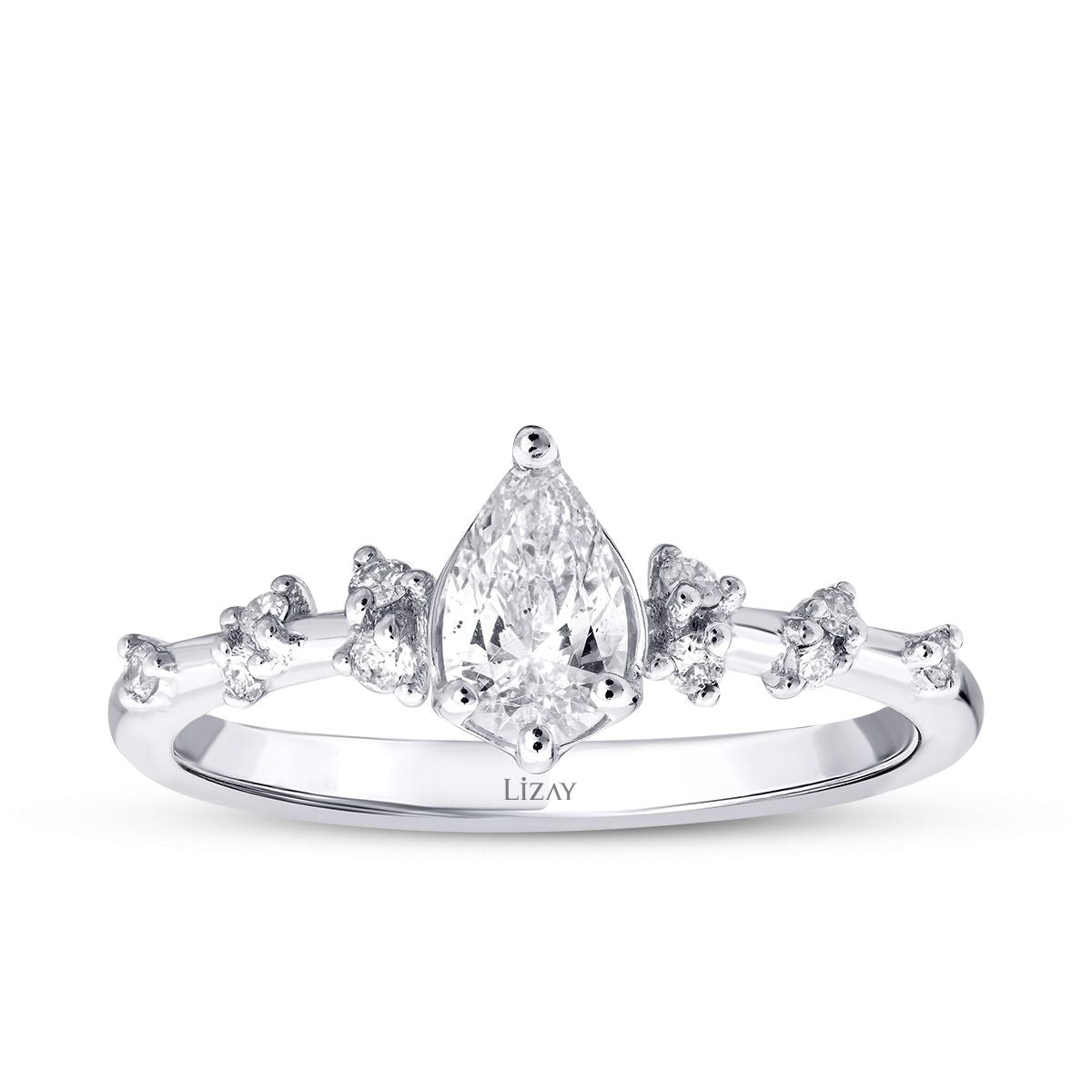0.54 Karat Diamant Tropfen Solitär Ring