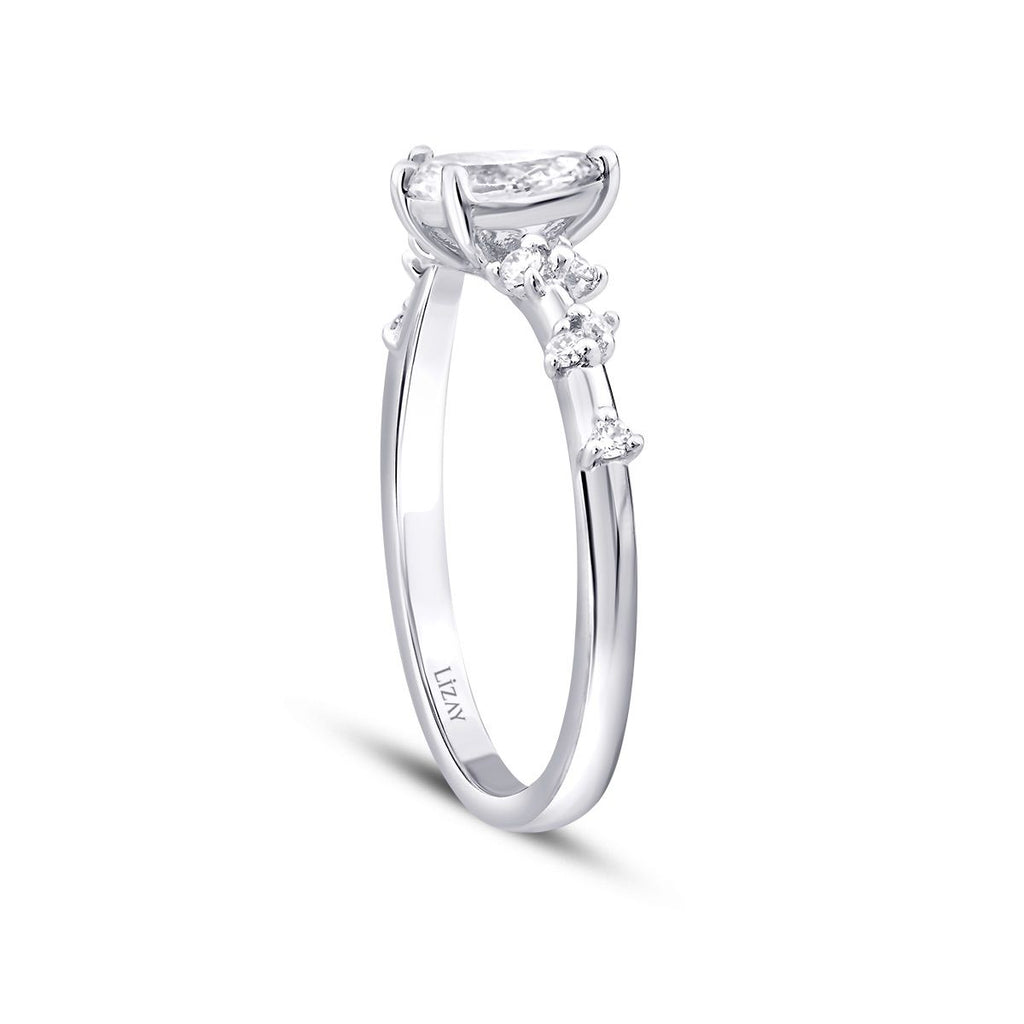 0.54 Karat Diamant Tropfen Solitär Ring