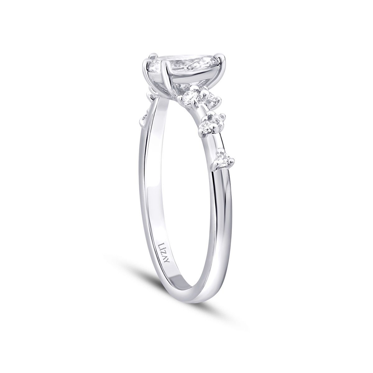 0.54 Karat Diamant Tropfen Solitär Ring