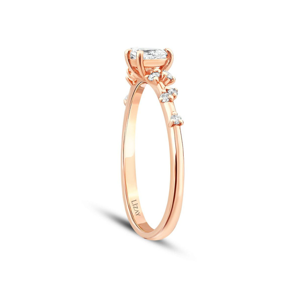 0.22 Karat Diamant Tropfen Solitär Ring