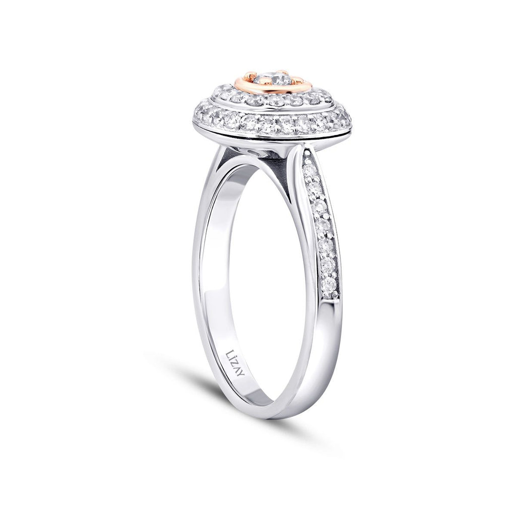 0.60 Karat Diamant Zweifarbig Ring