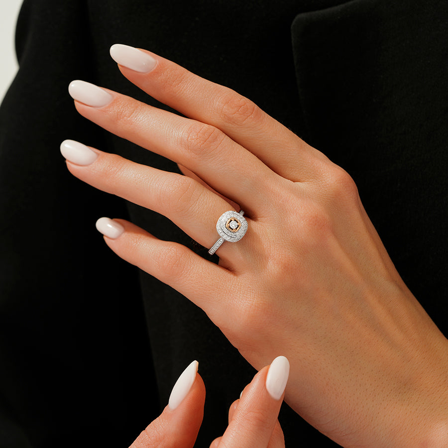 0.60 Karat Diamant Zweifarbig Ring