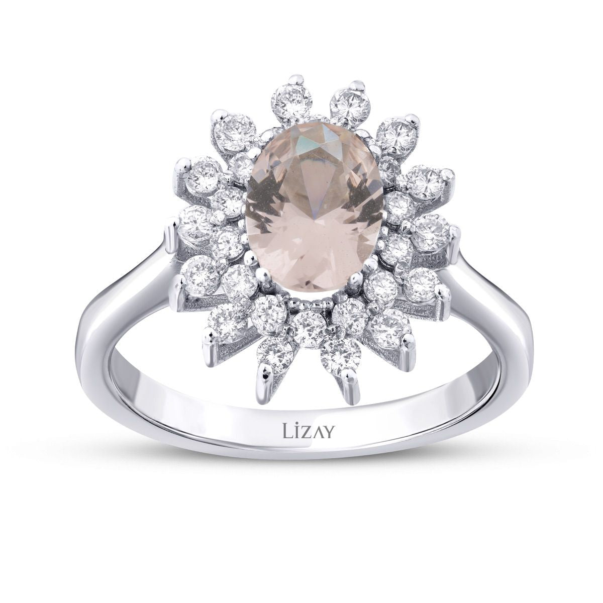 1.64 Karat Diamant Morganite Ring