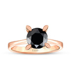1.26 Karat Schwarz Stein Solitär Ring