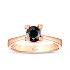 1.34 Karat Schwarz Stein Solitär Ring