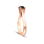 1.34 Karat Schwarz Stein Solitär Ring